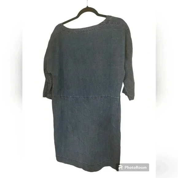 Eileen Fisher TENCEL ORGANIC COTTON DENIM DRESS - Picture 2 of 3